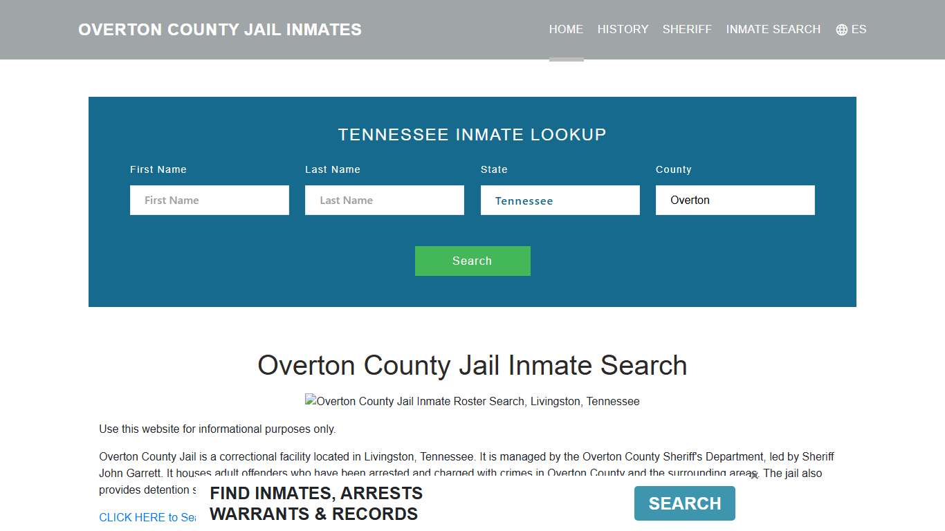 Overton County Jail Inmate Roster Lookup, Livingston, TN